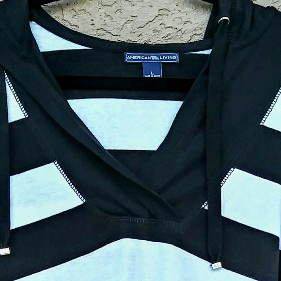 AMERICAN LIVING SWEATSHIRT HOODIE STRIPED WOMANS - Picture 2 of 8